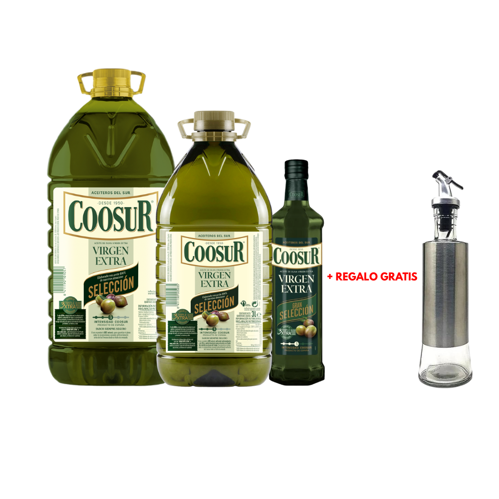 Kit de 3 – Garrafas de Aceite de Oliva Virgen: 5 L, 3 L y 750 ml